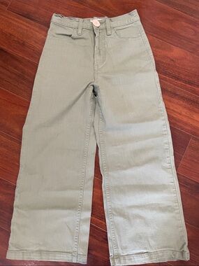 Whimsy + Row Women’s Sage Green High Waist Wide Leg Cropped Jeans size 27